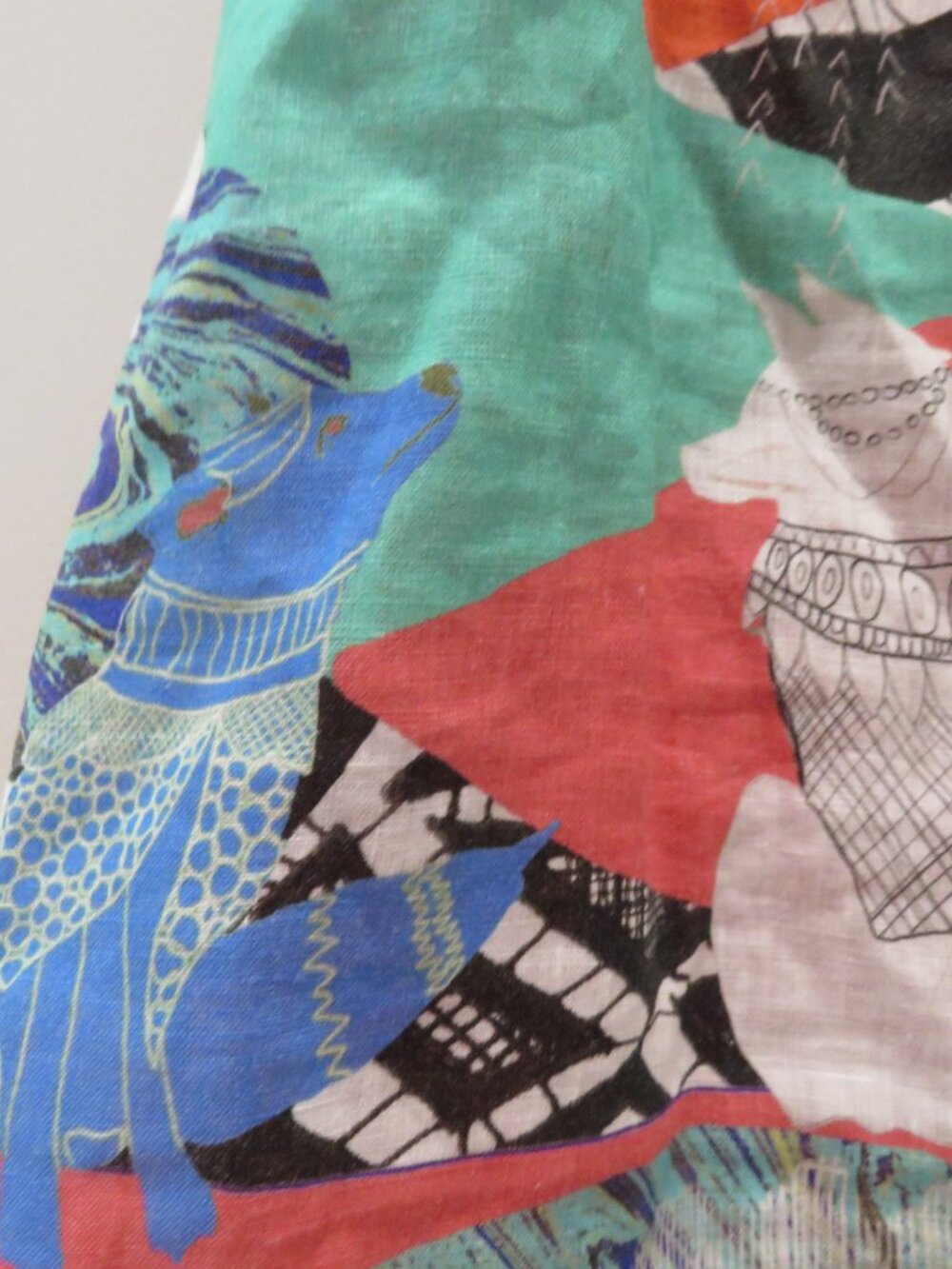 SAVE THE QUEEN 100% Linen Abstract Artsy Dress XL Quirky Lagenlook Avant Garde - Picture 8 of 16